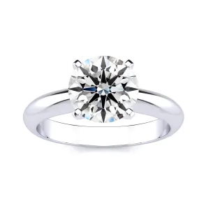 1 1/2 Carat Lab Grown Diamond Solitaire Ring In 14K White Gold