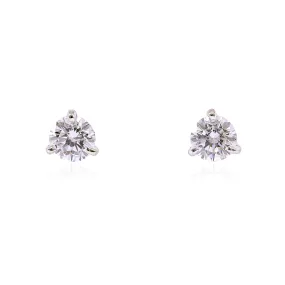 14K WHITE GOLD DIAMOND STUD EARRINGS - 0.50CTW