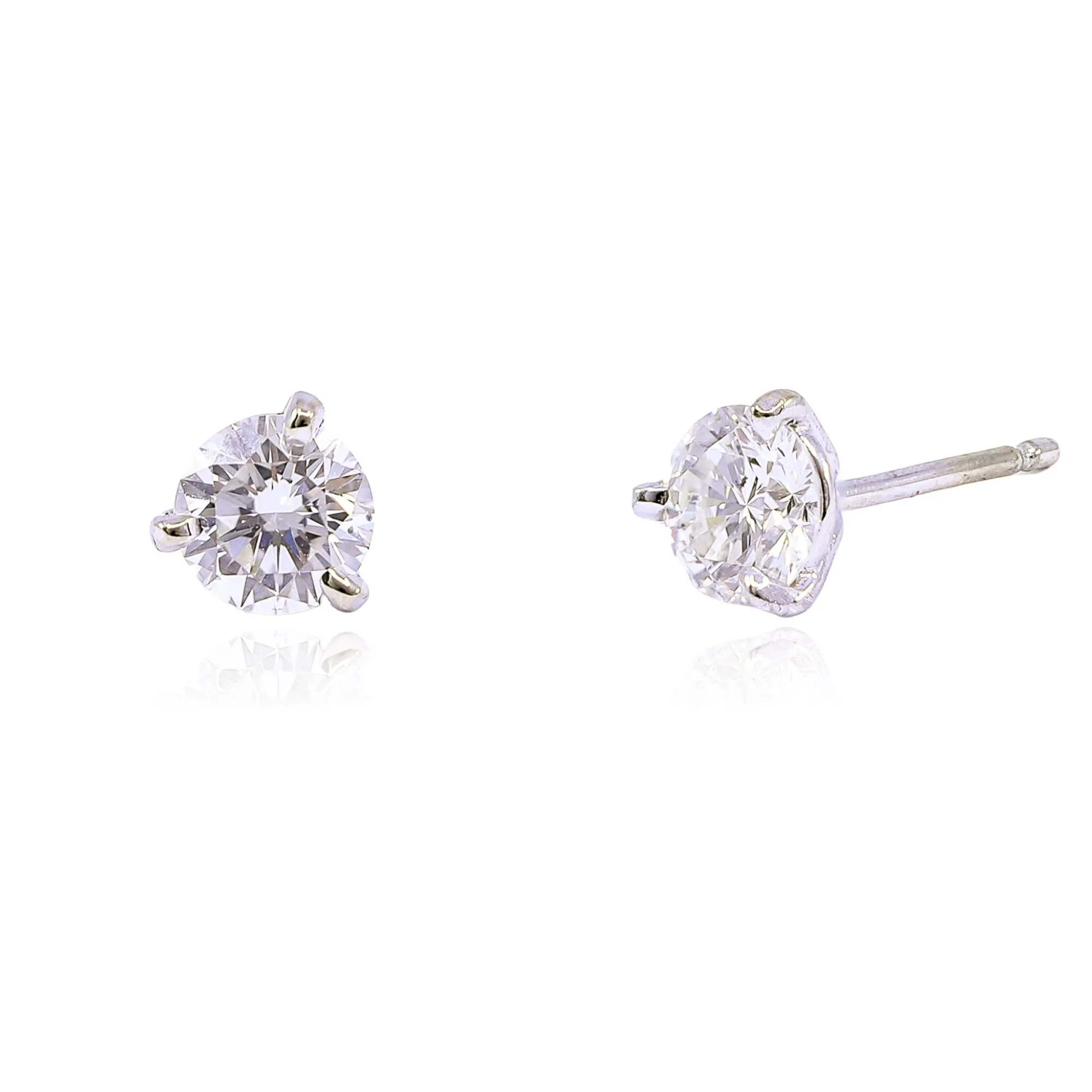 14K WHITE GOLD DIAMOND STUD EARRINGS - 0.50CTW