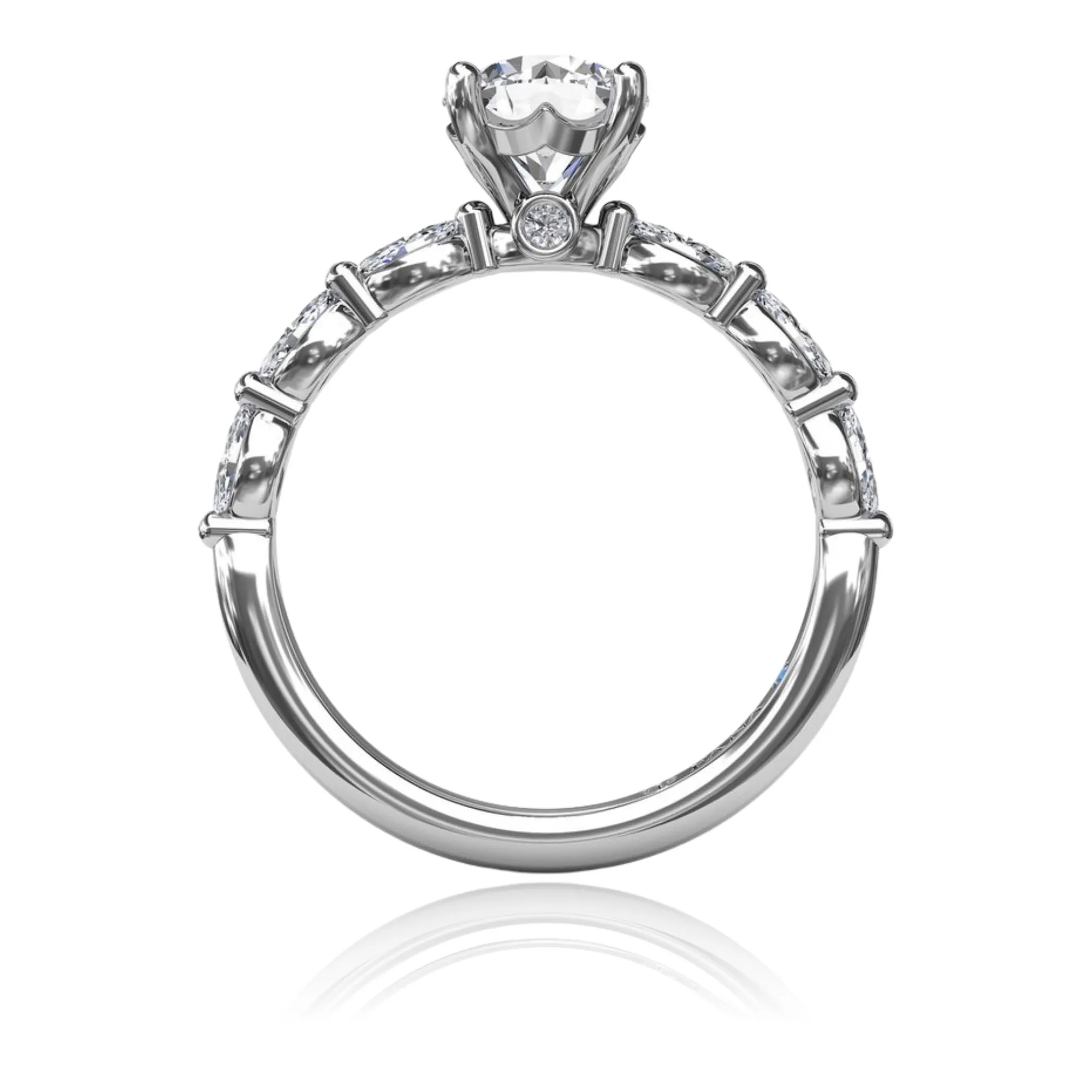 14K WHITE GOLD MARQUISE DIAMOND ENGAGEMENT RING - SETTING ONLY