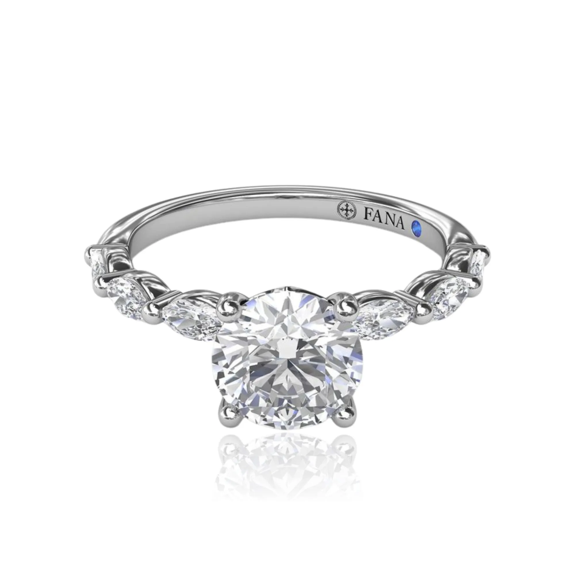 14K WHITE GOLD MARQUISE DIAMOND ENGAGEMENT RING - SETTING ONLY