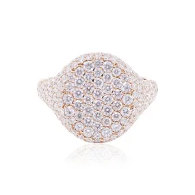 18K ROSE GOLD PAVE DIAMOND FLAT TOP COCKTAIL RING 2.30CTW