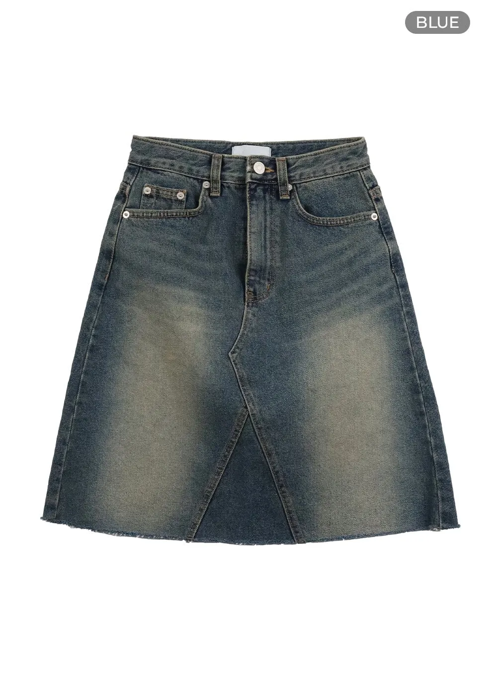 A-Line Washed Denim Mini Skirt IY410