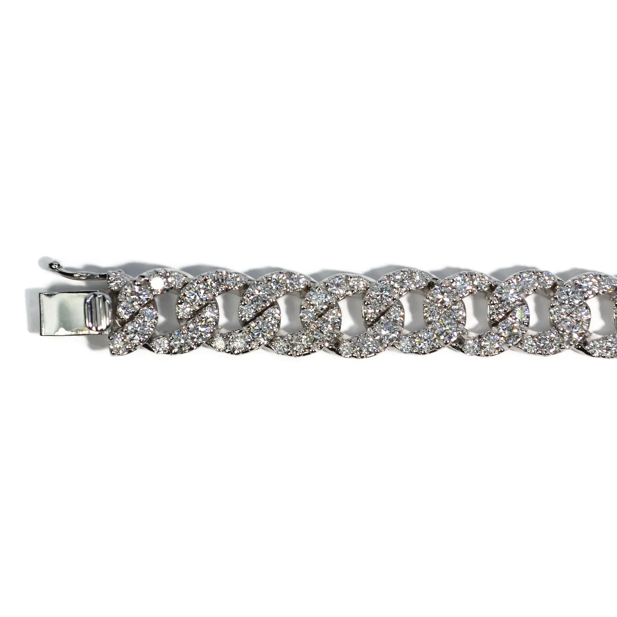 AFJ Diamond Collection - Diamond Gourmette Link Bracelet, 18k White Gold