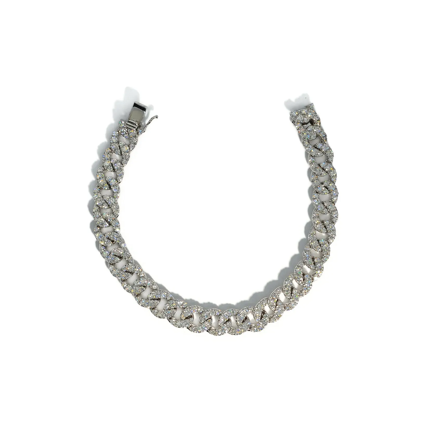 AFJ Diamond Collection - Diamond Gourmette Link Bracelet, 18k White Gold