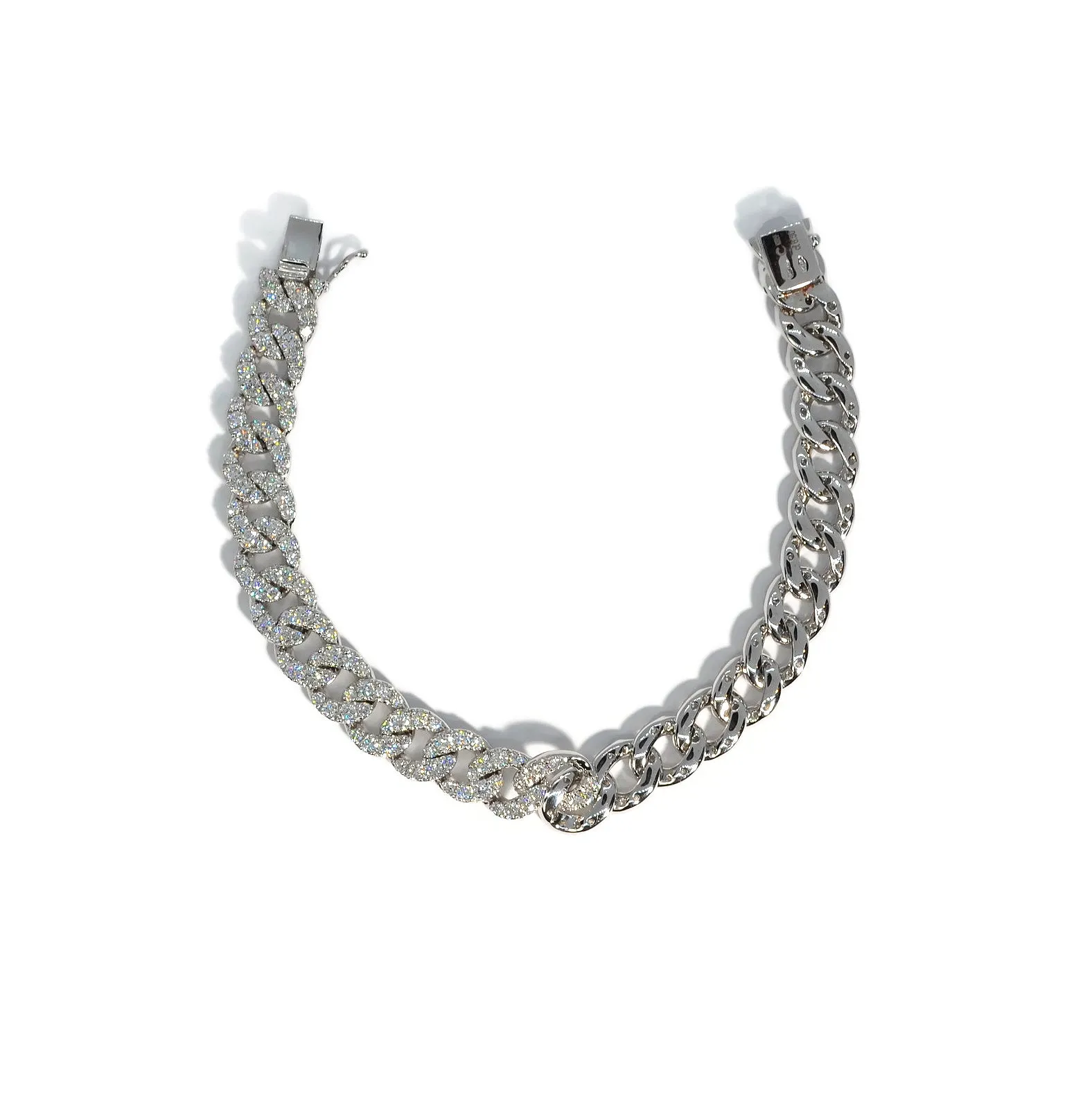 AFJ Diamond Collection - Diamond Gourmette Link Bracelet, 18k White Gold