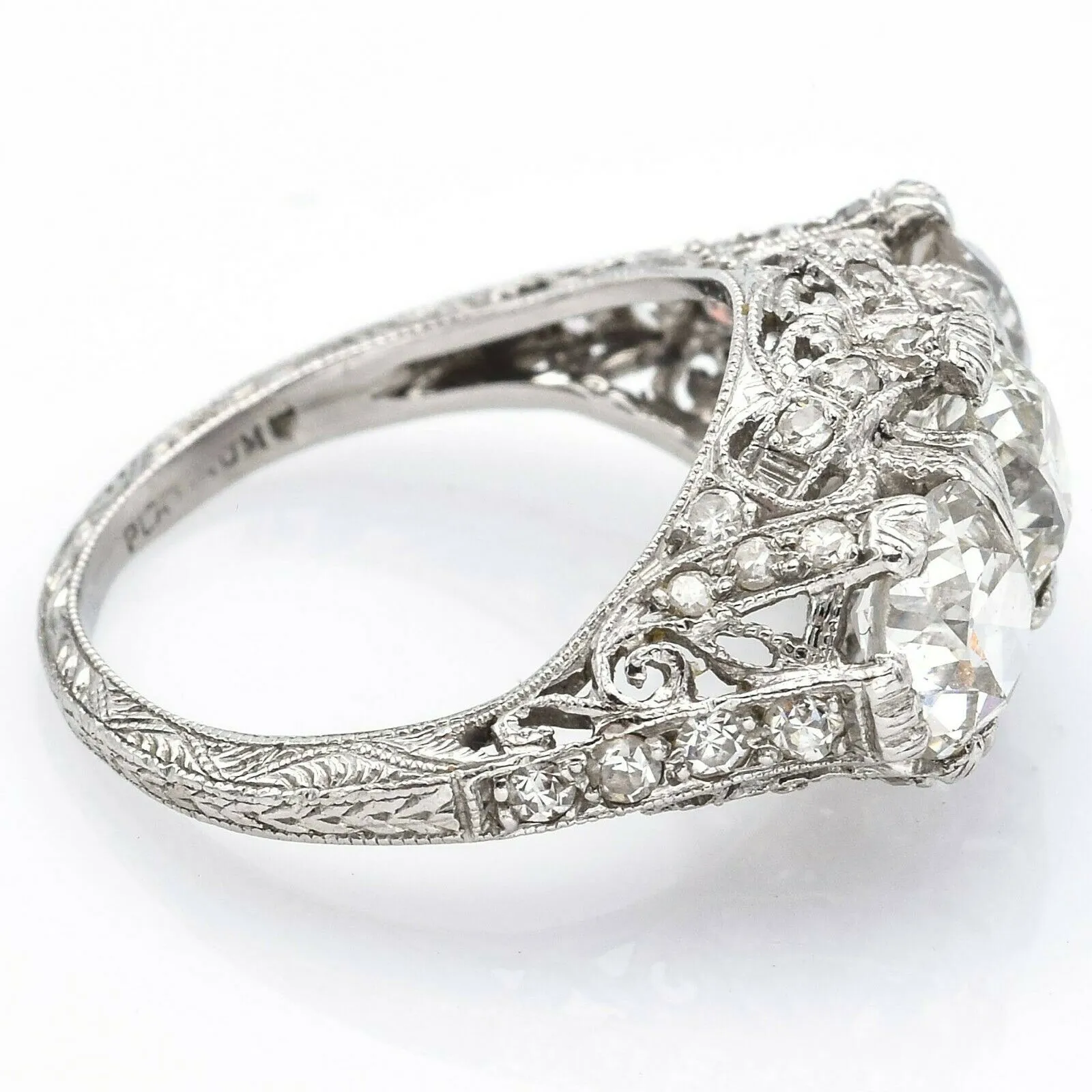 Antique Platinum 2.83 TCW Diamond Band Ring