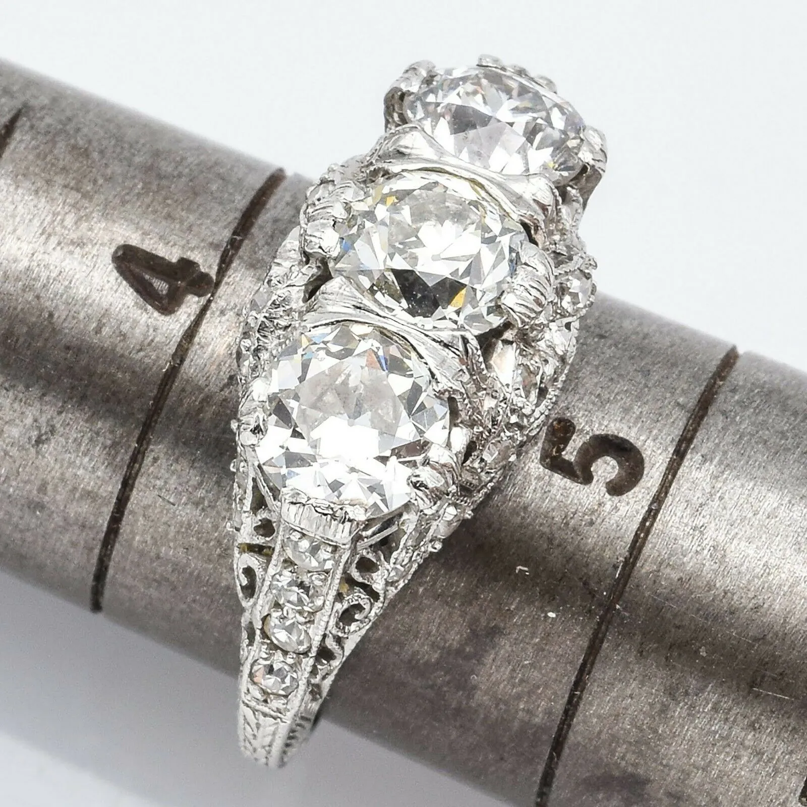 Antique Platinum 2.83 TCW Diamond Band Ring