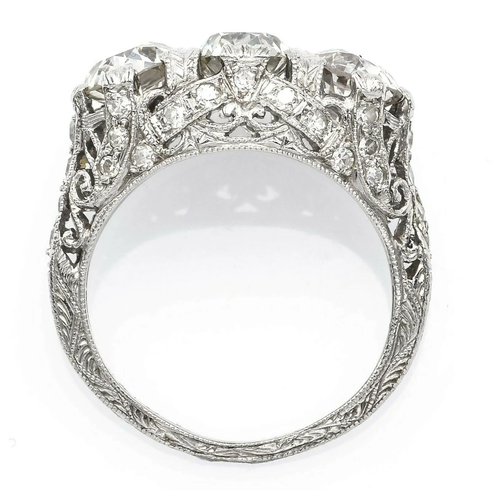 Antique Platinum 2.83 TCW Diamond Band Ring