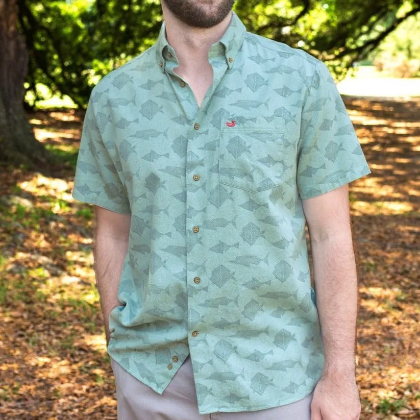 Atoll Woven Shirt - Geometric Fish