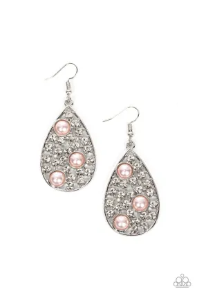 Bauble Burst Pink Pearl Earrings - Paparazzi Accessories