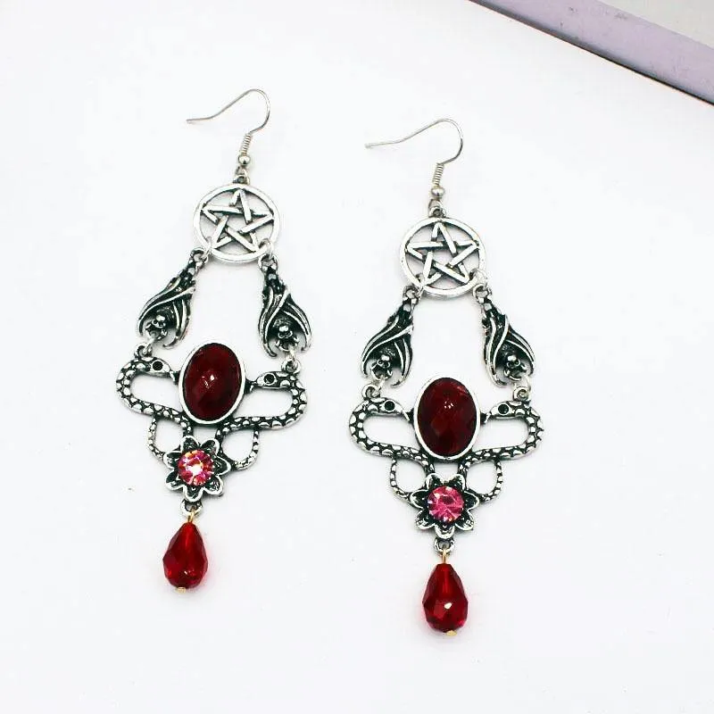 Bejeweled Pentagram Earrings