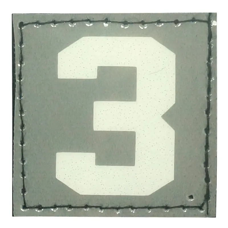 BIG NUMBER 3 PATCH - BLUE GLOW IN THE DARK