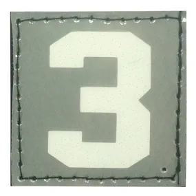 BIG NUMBER 3 PATCH - BLUE GLOW IN THE DARK