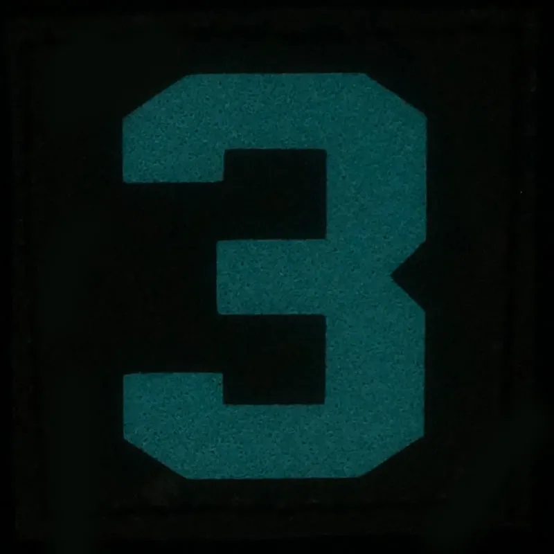 BIG NUMBER 3 PATCH - BLUE GLOW IN THE DARK