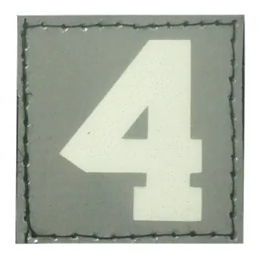 BIG NUMBER 4 PATCH - BLUE GLOW IN THE DARK