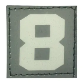 BIG NUMBER 8 PATCH - BLUE GLOW IN THE DARK