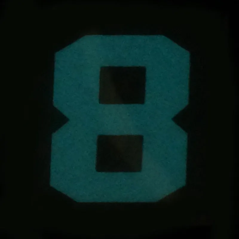 BIG NUMBER 8 PATCH - BLUE GLOW IN THE DARK