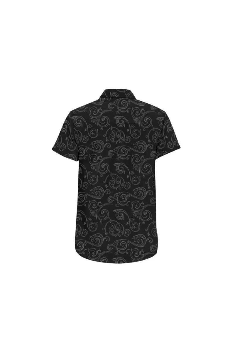 Black Scroll Men's All Over Print Short Sleeve Shirt (Model T53)