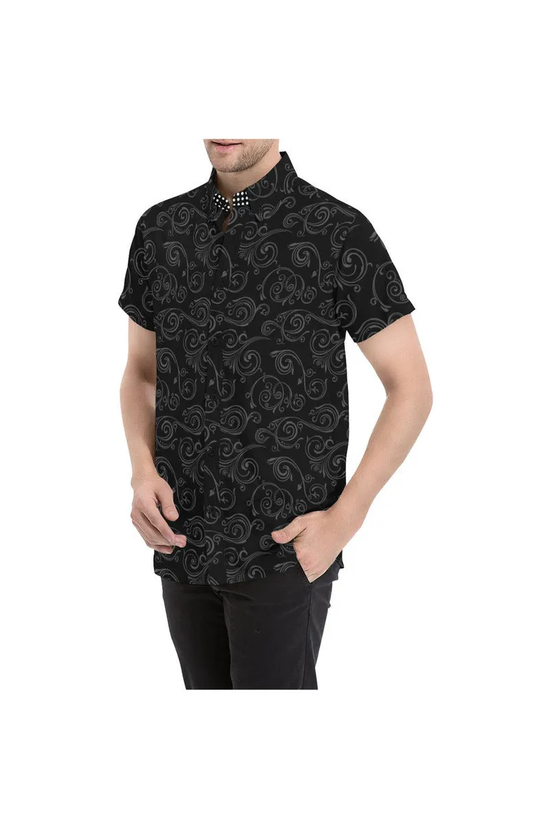 Black Scroll Men's All Over Print Short Sleeve Shirt (Model T53)