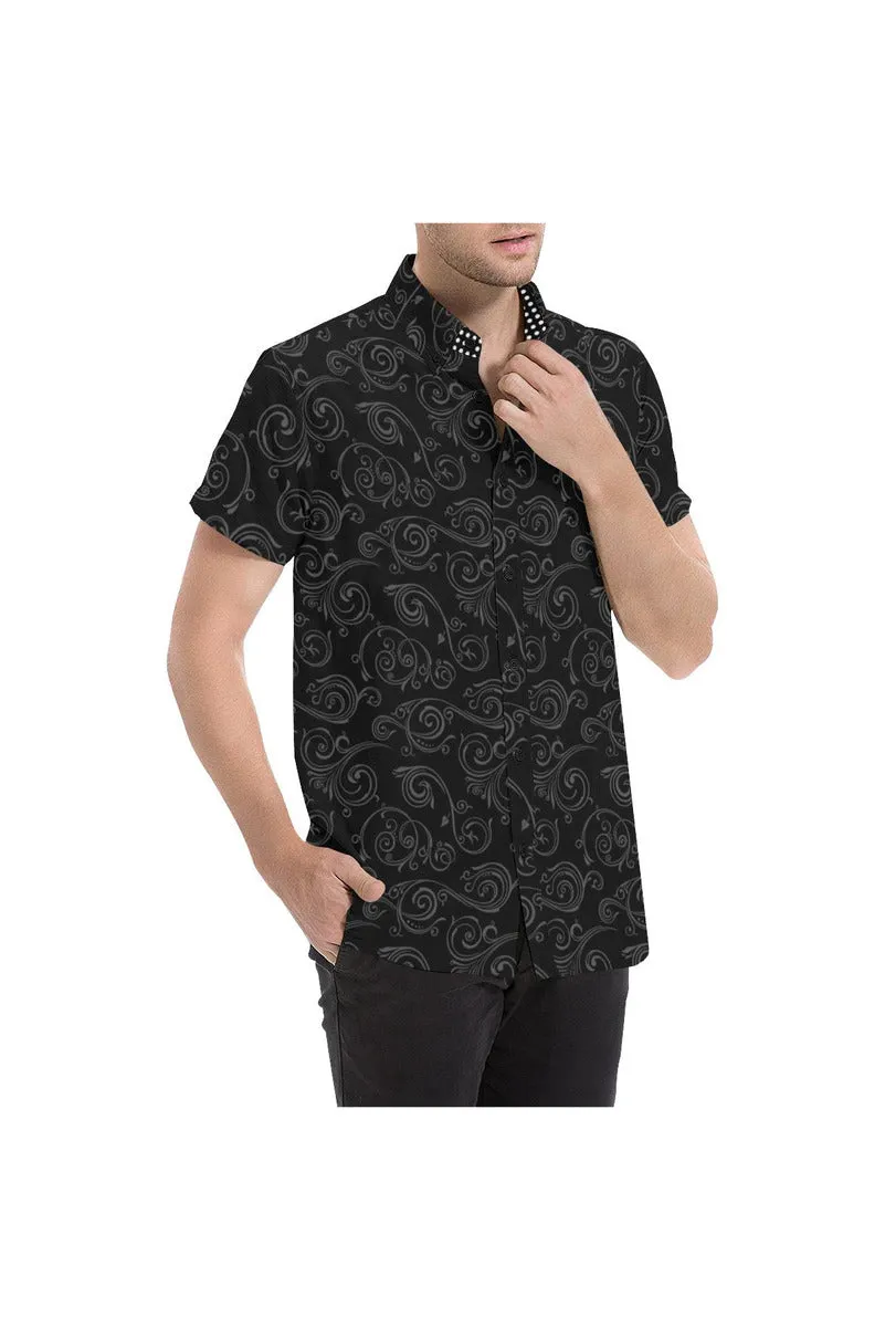 Black Scroll Men's All Over Print Short Sleeve Shirt (Model T53)