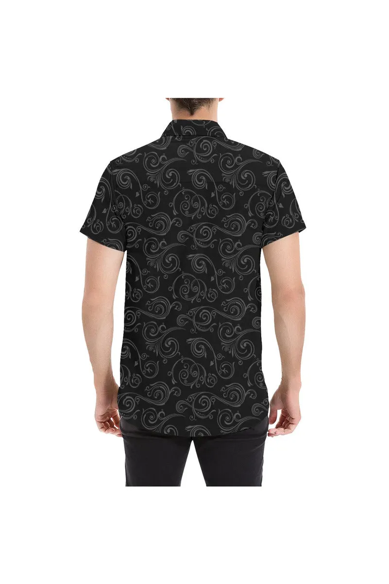 Black Scroll Men's All Over Print Short Sleeve Shirt (Model T53)