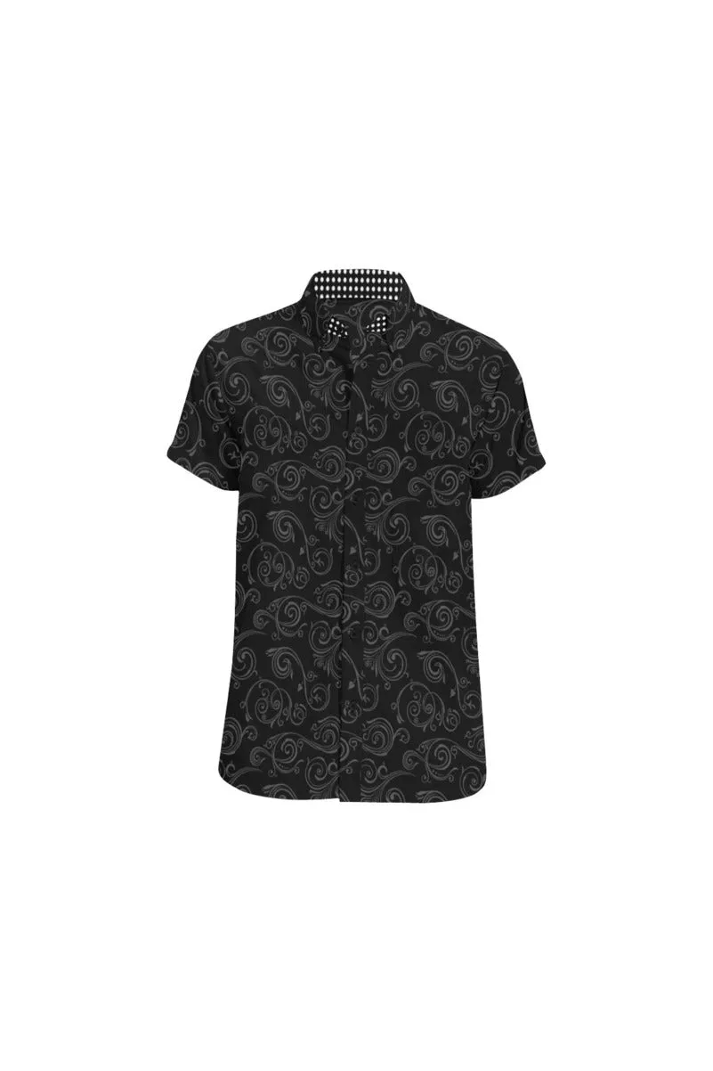 Black Scroll Men's All Over Print Short Sleeve Shirt (Model T53)