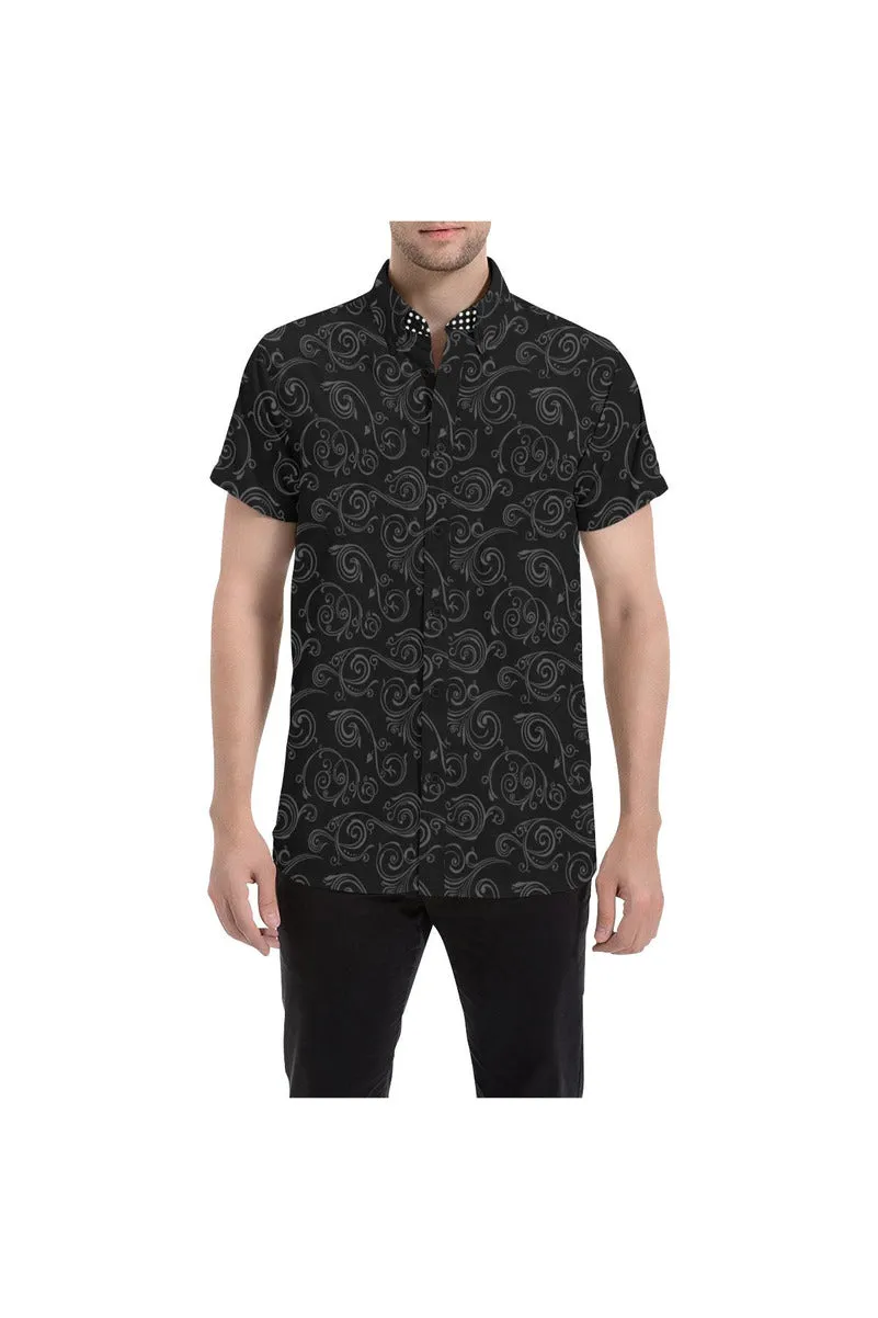 Black Scroll Men's All Over Print Short Sleeve Shirt (Model T53)