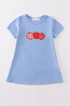 Blue apple applique dress