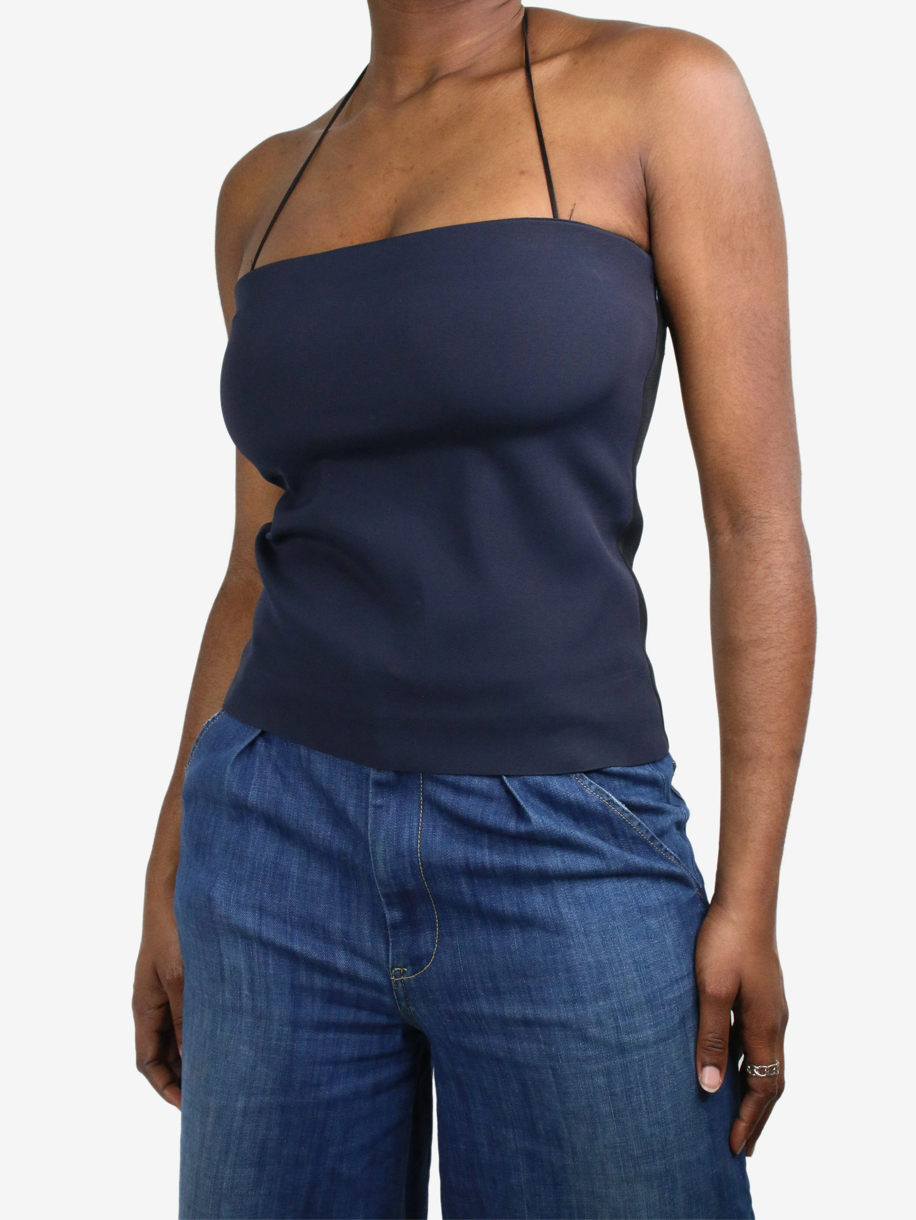 Blue halterneck top - size IT 42