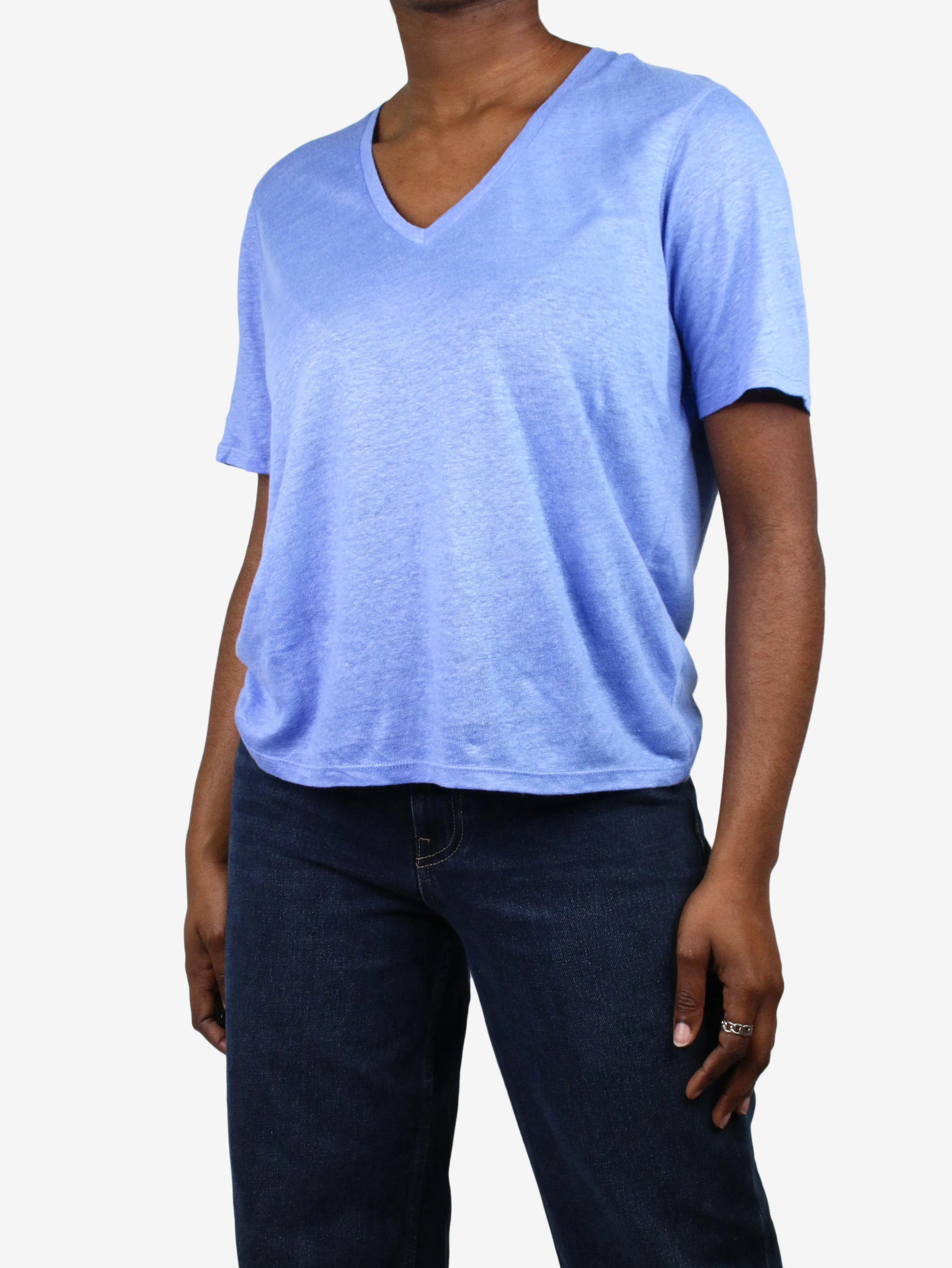 Blue V-neck t-shirt - size M