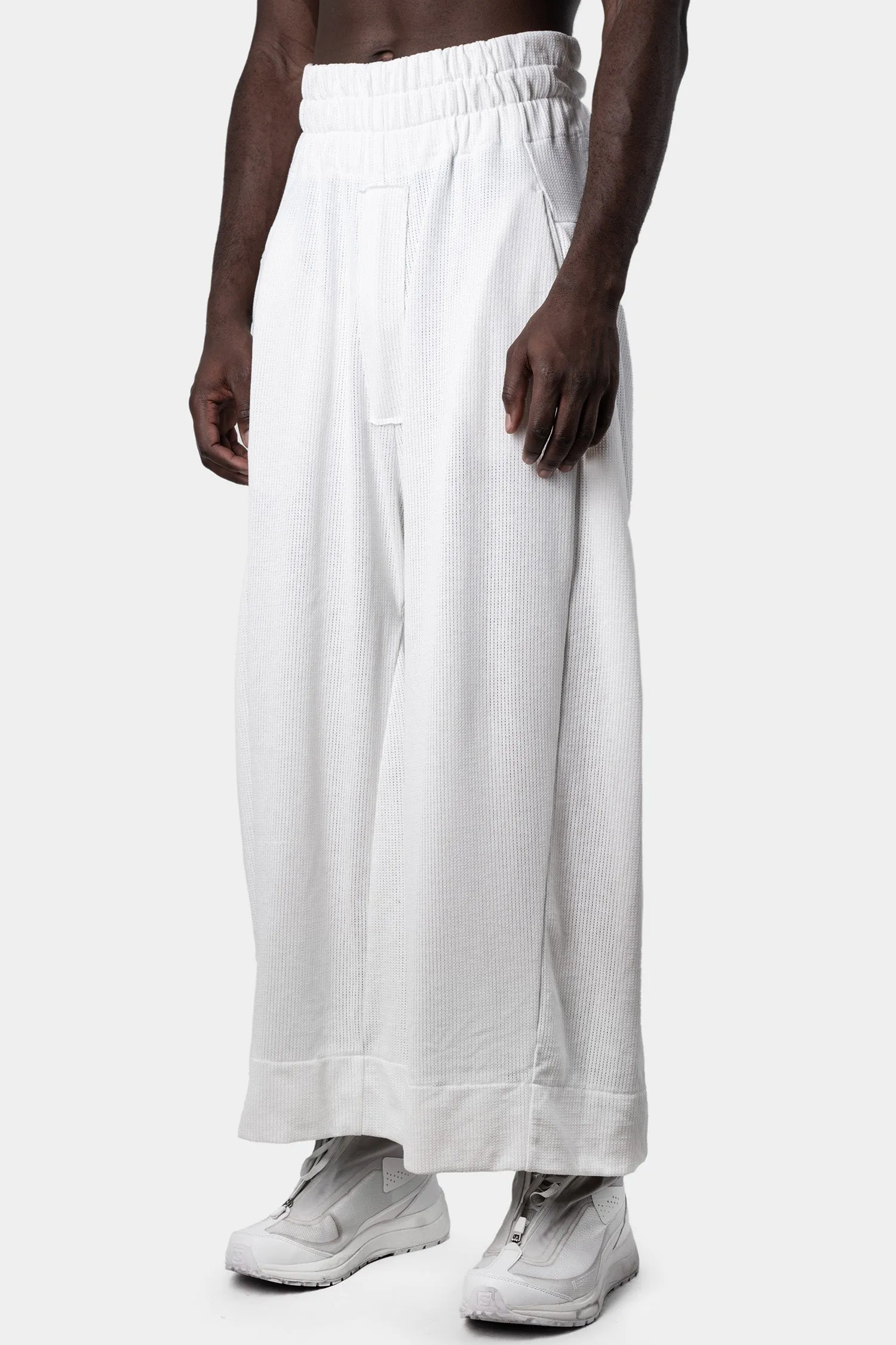 Breathing wide pants, White