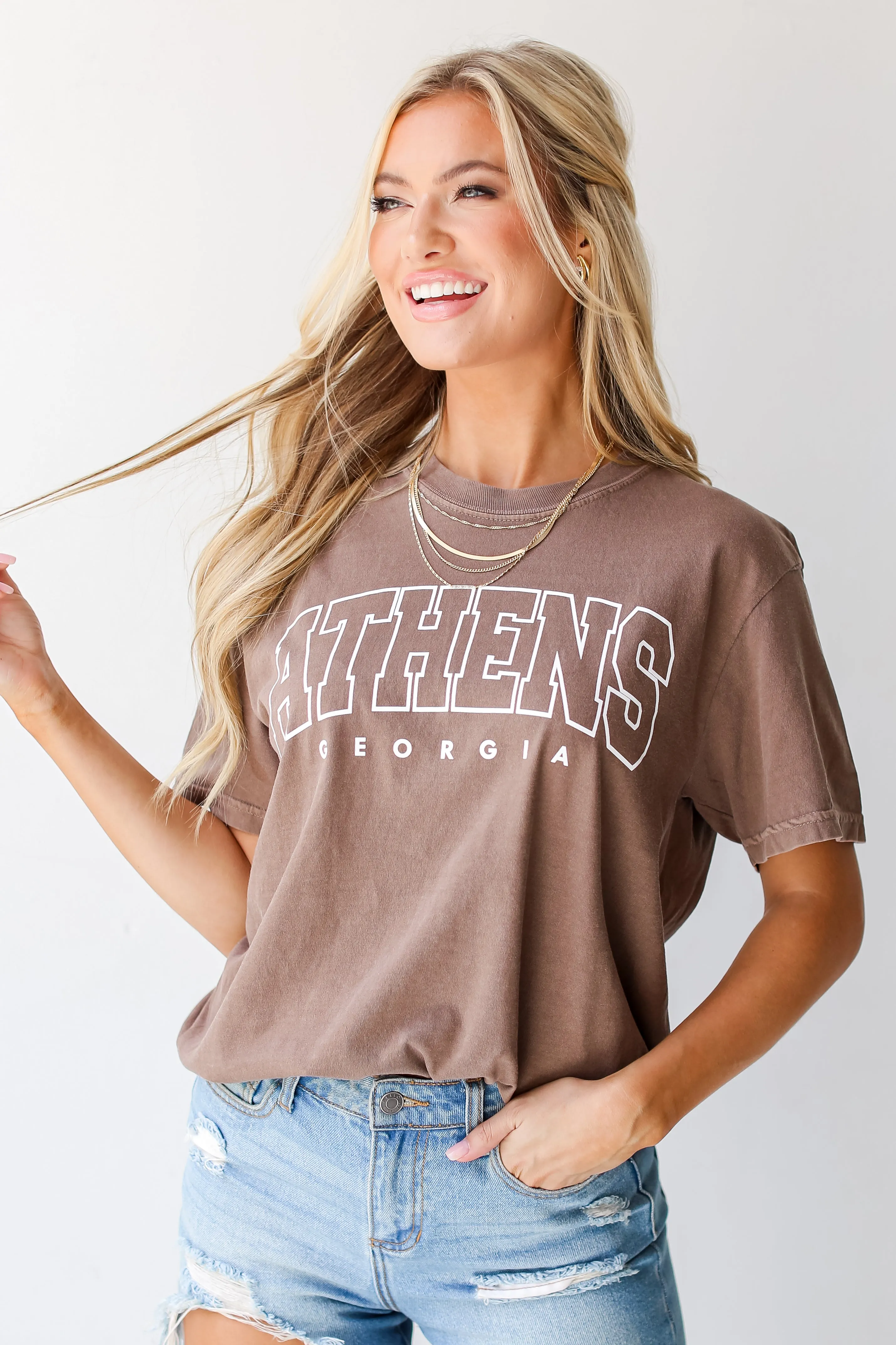 Brown Athens Georgia Tee