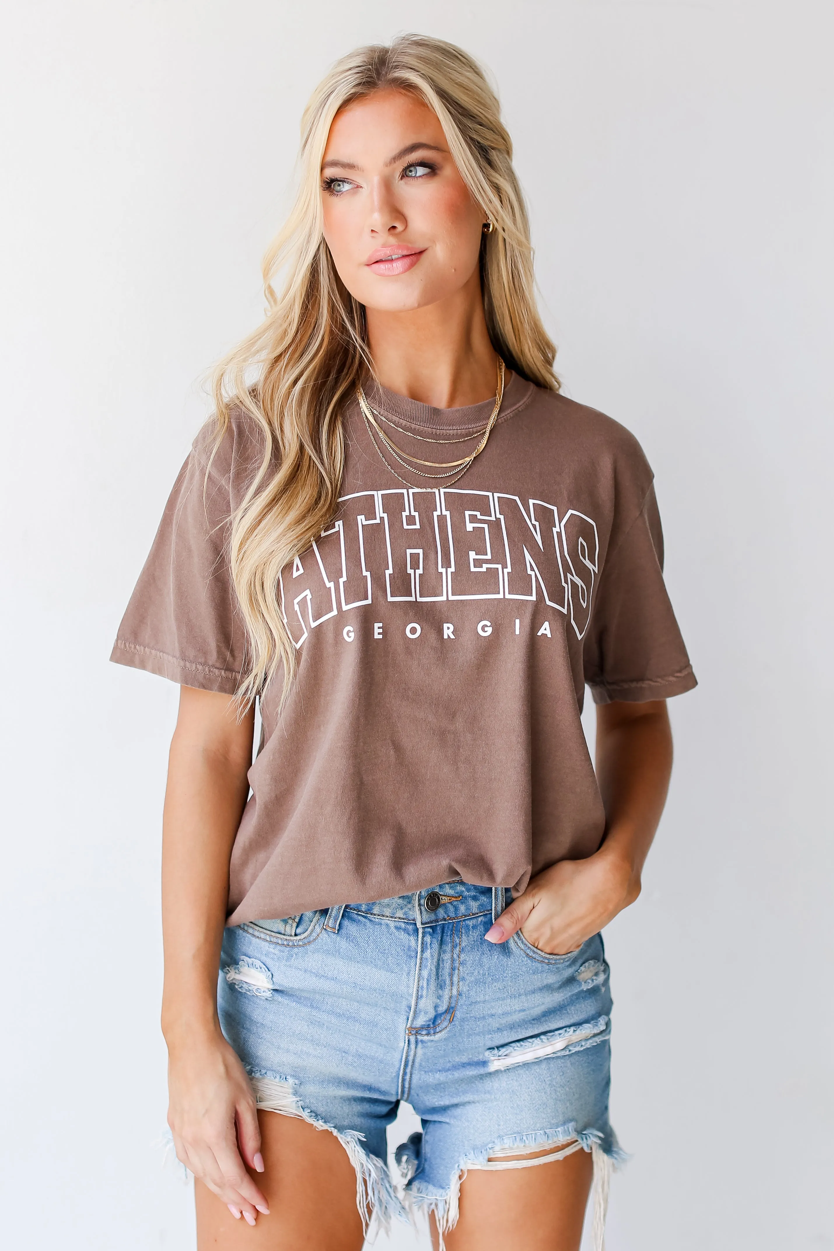 Brown Athens Georgia Tee