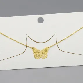 Butterfly Pendant Gold Dipped Necklace