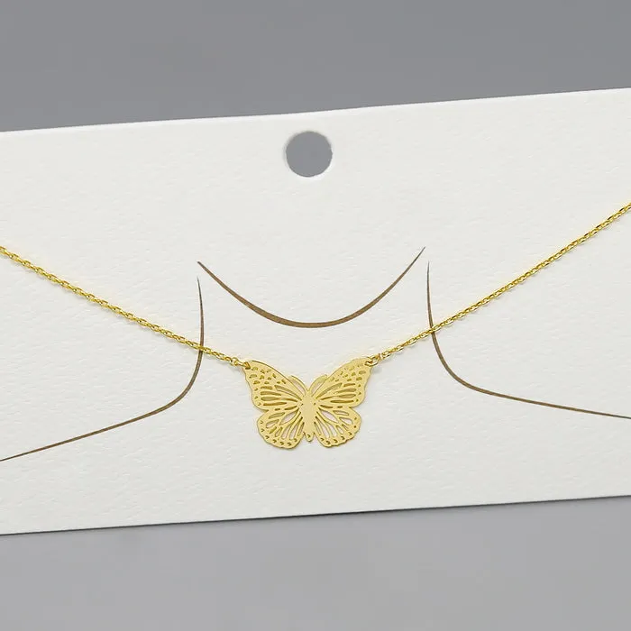 Butterfly Pendant Gold Dipped Necklace