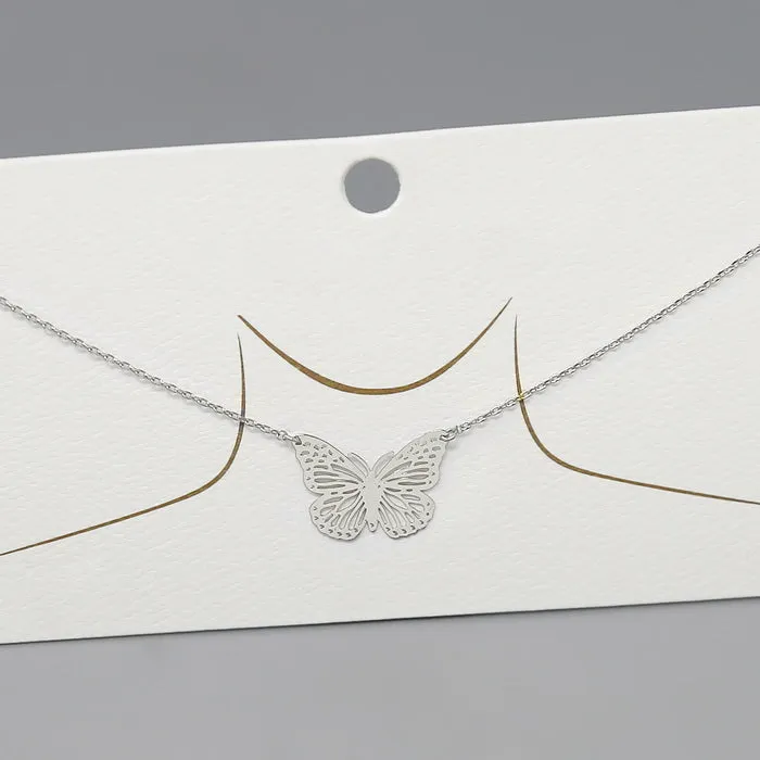 Butterfly Pendant Gold Dipped Necklace