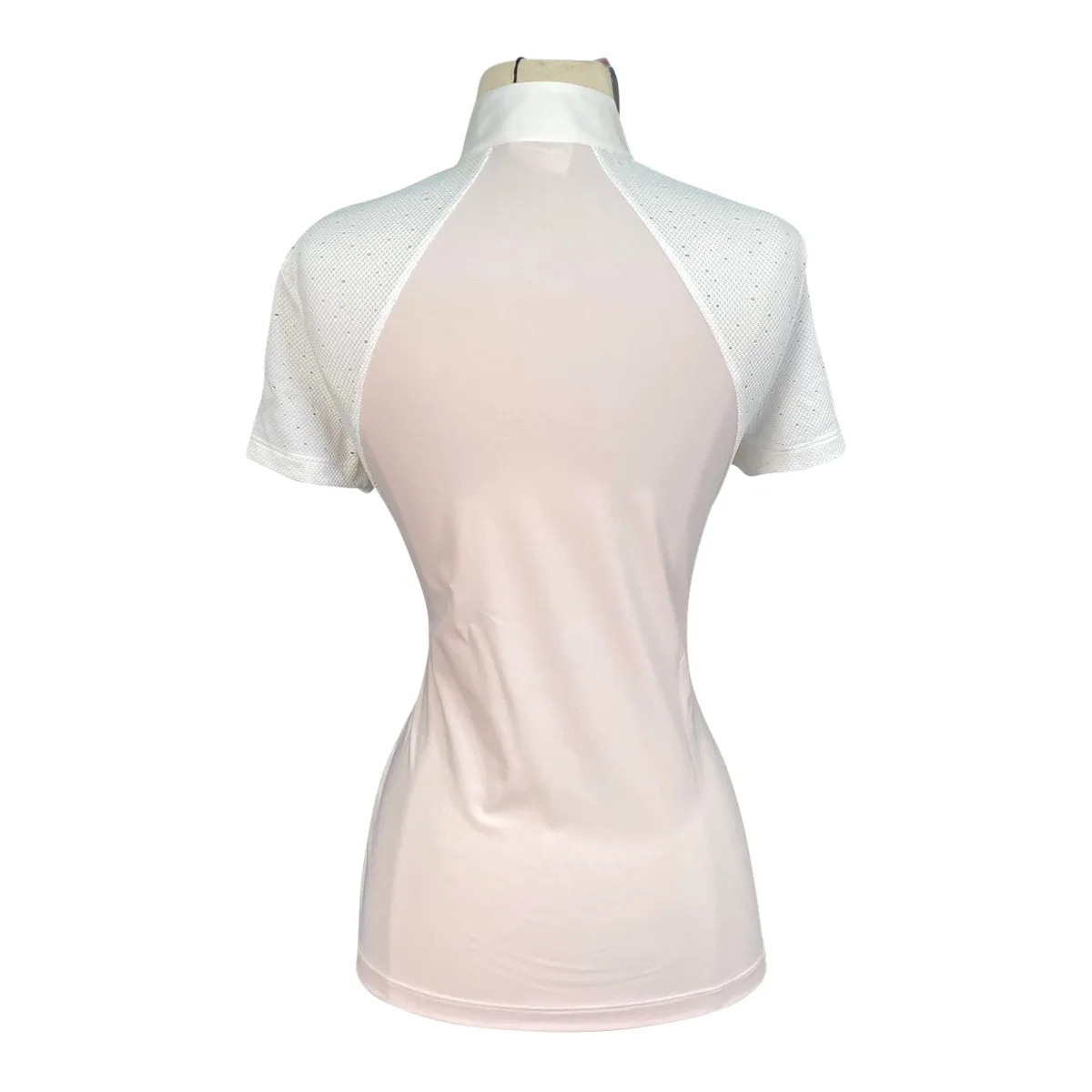 Cavalleria Toscana Crochet S/S Competition Shirt in Pink/White - Women's Small