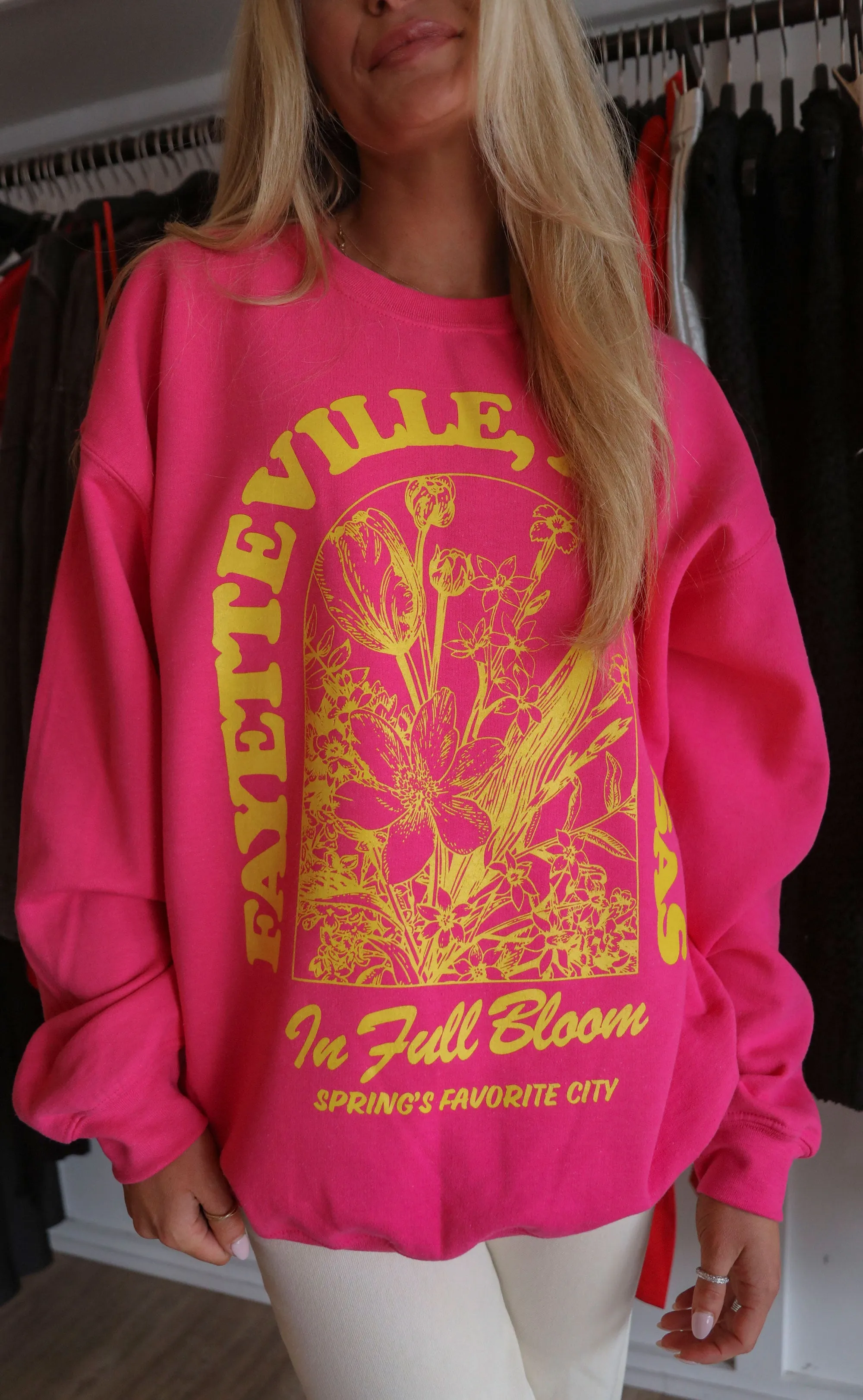 charlie southern: in bloom sweatshirt - pink