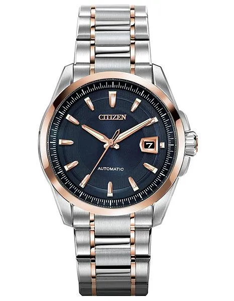 Citizen Signature Grand Classic Mens Two-Tone Automatic - Blue Dial with Date