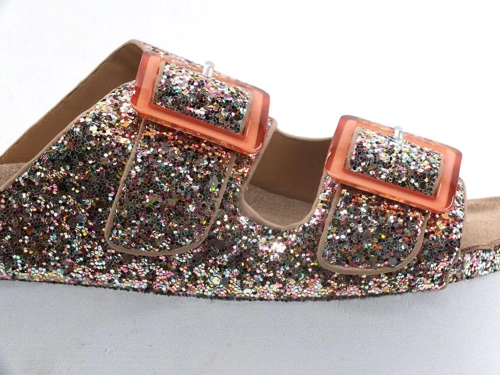 COLORS OF CALIFORNIA Ciabatta Platform Glitter Pink HC.BES031