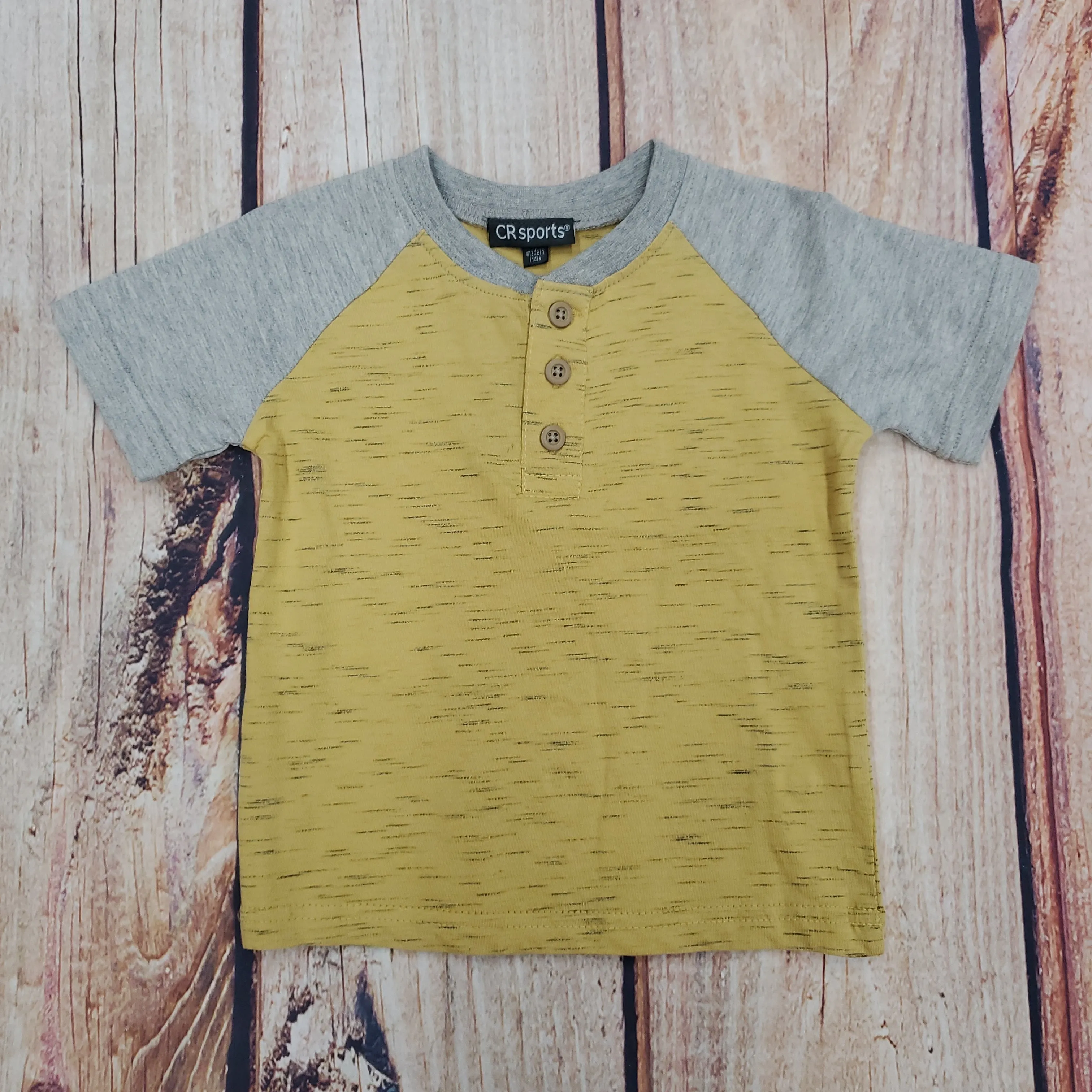 CR SPORTS MUSTARD RAGLAN HENLEY CLEARANCE