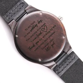 Cute To My Dad on My Wedding Day, Father of the Bride Gift from Daughter, Engraved Wooden Watch