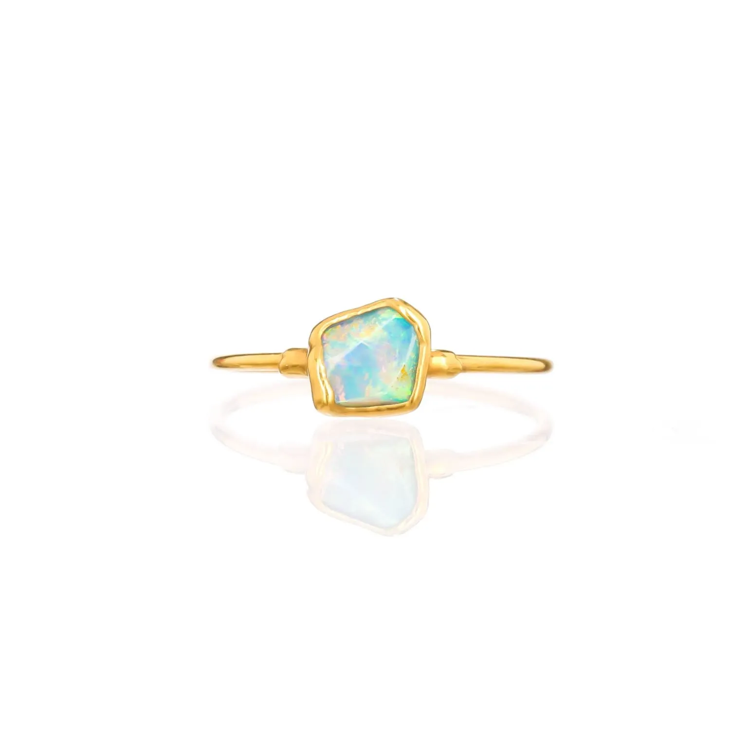 Dainty Raw Australian Opal Ring