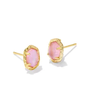 Daphne Stud Earrings in Gold Light Pink Iridescent Abalone by Kendra Scott