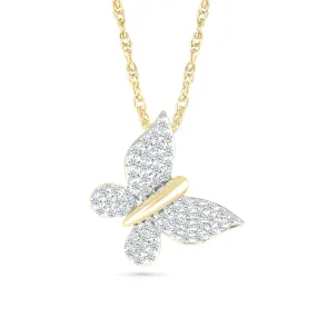 Diamond Pave Butterfly Necklace