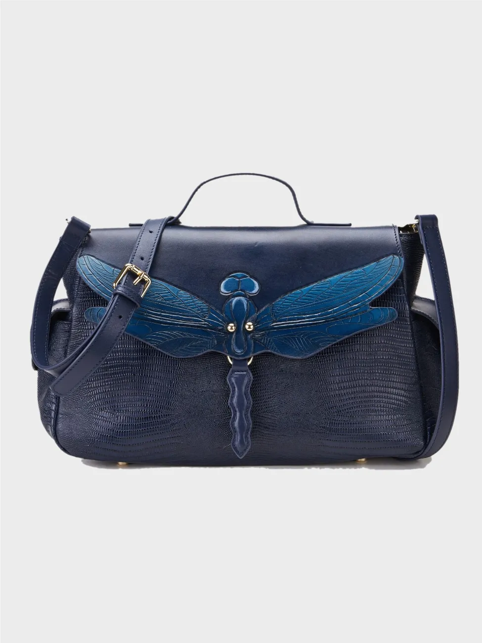 Dragonfly Blue Satchel