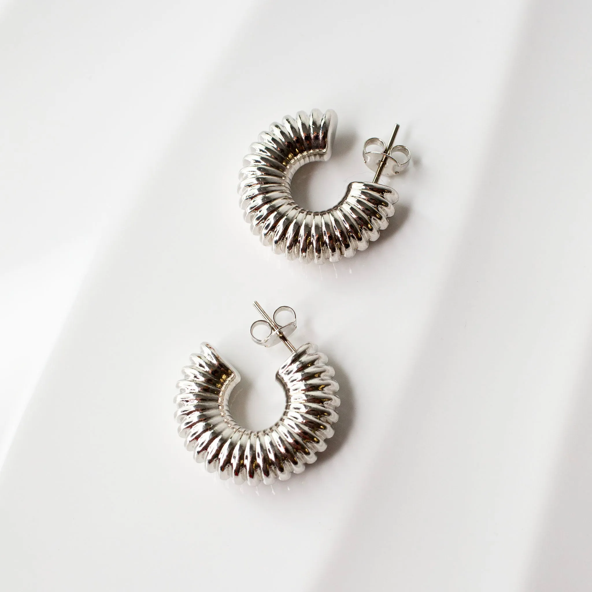 Dune Lightweight Embossed Mini Hoops