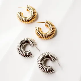 Dune Lightweight Embossed Mini Hoops