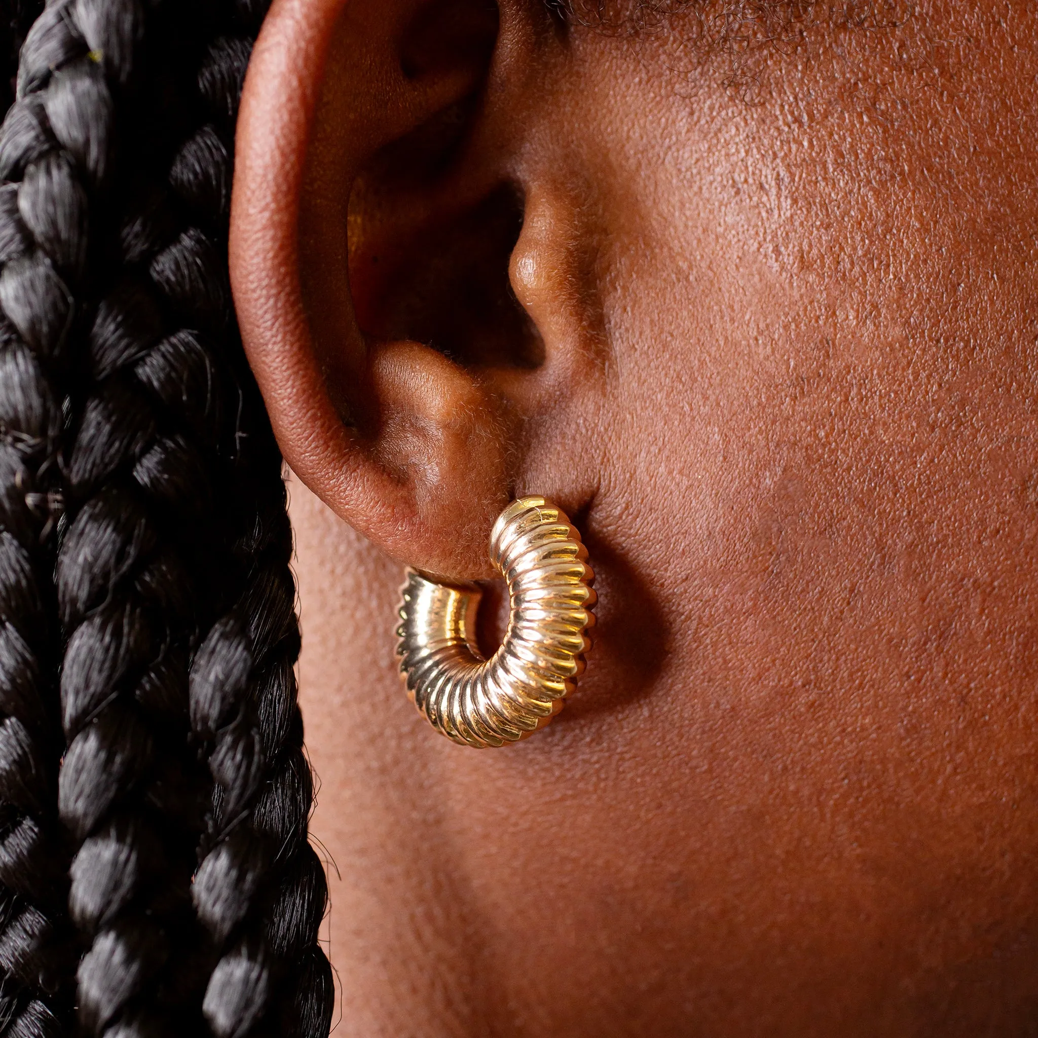 Dune Lightweight Embossed Mini Hoops